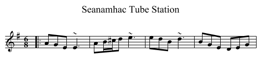 Seanamhac Tube Station - staff notation
