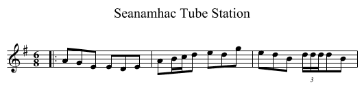 Seanamhac Tube Station - staff notation