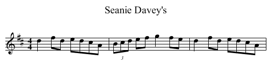 Seanie Davey's - staff notation