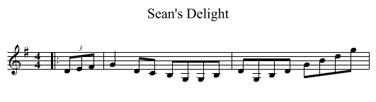 Sean's Delight - staff notation