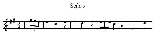 Seán's - staff notation