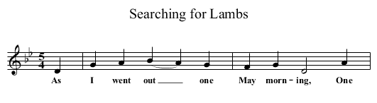 Searching for Lambs - staff notation