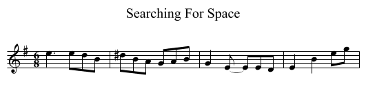 Searching For Space - staff notation