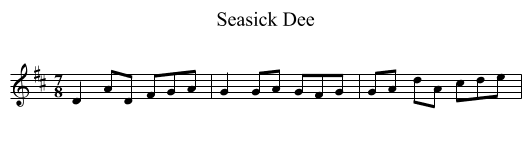 Seasick Dee - staff notation