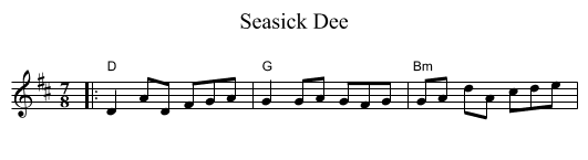Seasick Dee - staff notation