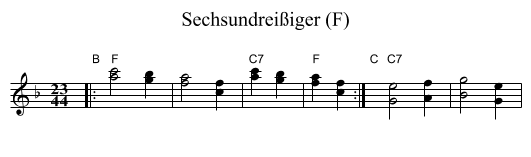 Sechsundrei&szlig;iger (F) - staff notation