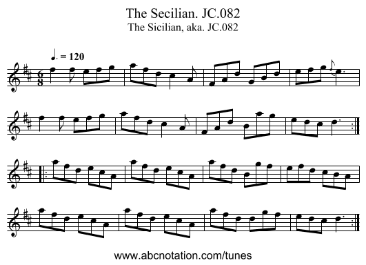 Secilian. JC.082, The - staff notation