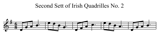 Second Sett of Irish Quadrilles No. 2 - staff notation