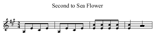 Second to Sea Flower - staff notation