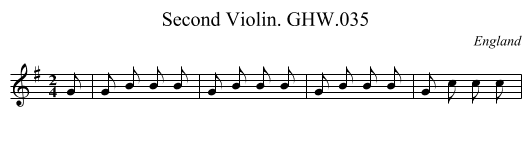 Second Violin. GHW.035 - staff notation