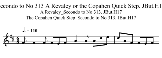 Secondo to No 313 A Revaley or the Copahen Quick Step. JBut.H17 - staff notation