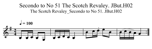 Secondo to No 51 The Scotch Revaley. JBut.H02 - staff notation
