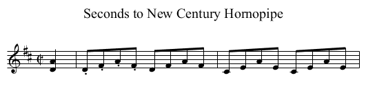 Seconds to New Century Hornopipe - staff notation