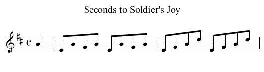 Seconds to Soldier's Joy - staff notation