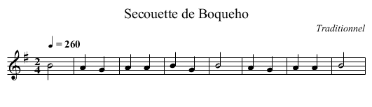 Secouette de Boqueho - staff notation