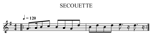 SECOUETTE - staff notation