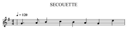 SECOUETTE - staff notation