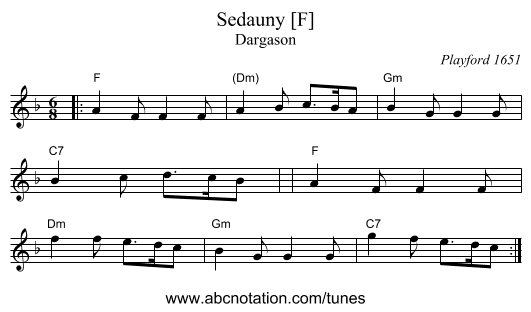 Sedauny [F] - staff notation
