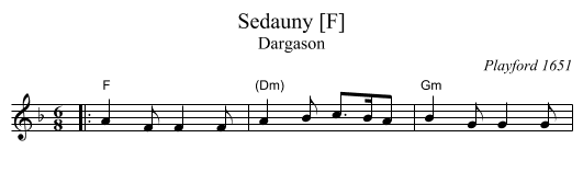 Sedauny [F] - staff notation