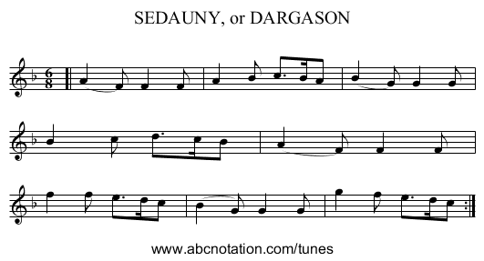 SEDAUNY, or DARGASON - staff notation