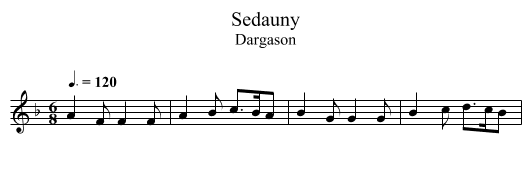 Sedauny - staff notation