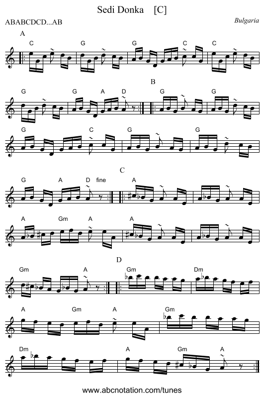 Sedi Donka    [C] - staff notation