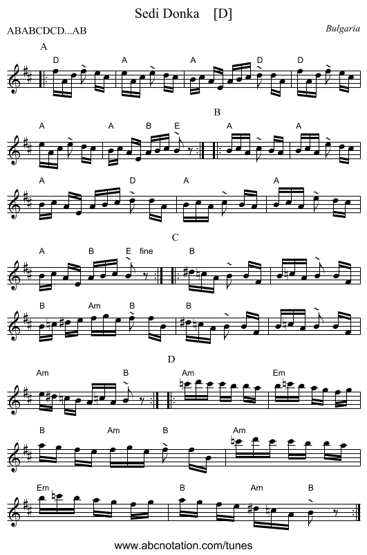 Sedi Donka    [D] - staff notation