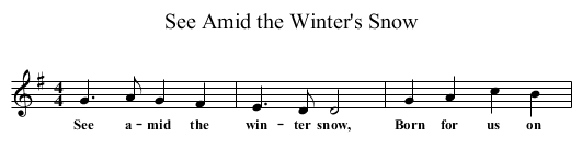 See Amid the Winter's Snow - staff notation