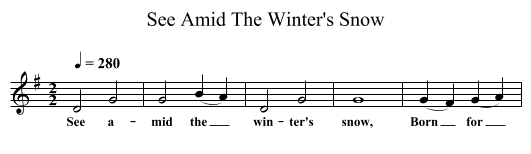 See Amid The Winter's Snow - staff notation