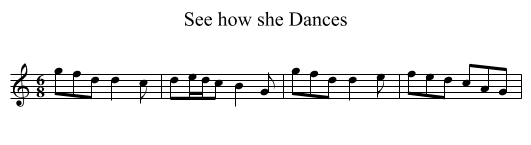See how she Dances - staff notation