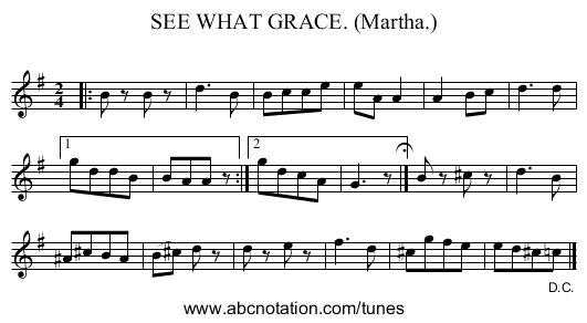 SEE WHAT GRACE. (Martha.) - staff notation
