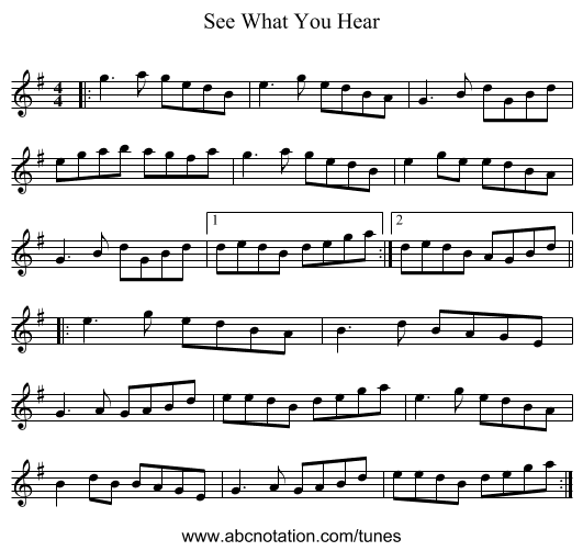 See What You Hear - staff notation