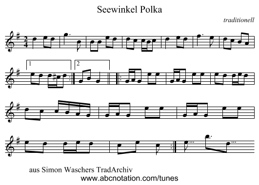 Seewinkel Polka - staff notation