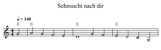 Sehnsucht nach dir - staff notation