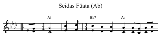 Seidas F&uuml;ata (Ab) - staff notation