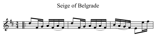 Seige of Belgrade - staff notation