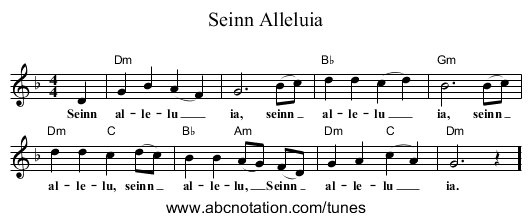 Seinn Alleluia - staff notation