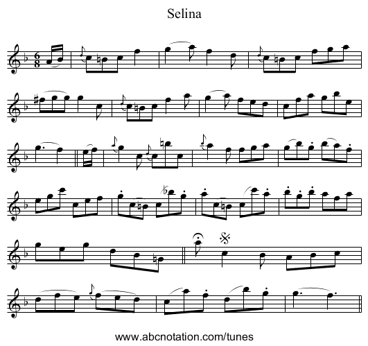 Selina - staff notation