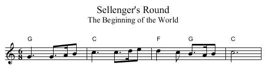Sellenger's Round - staff notation