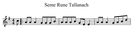 Seme Rune Tallanach - staff notation