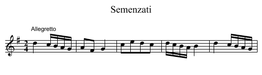 Semenzati - staff notation