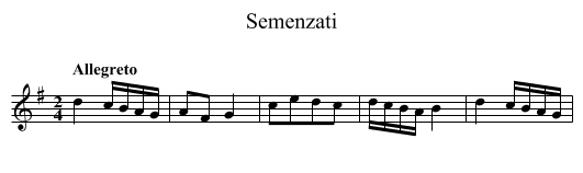 Semenzati - staff notation