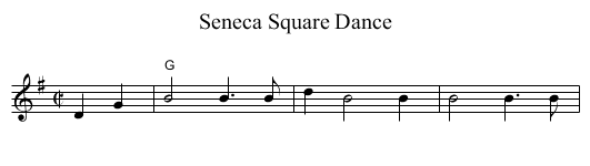 Seneca Square Dance - staff notation