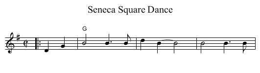 Seneca Square Dance - staff notation