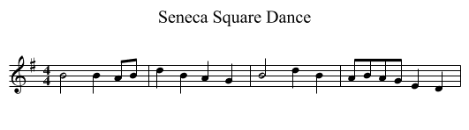 Seneca Square Dance - staff notation