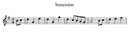 Seneisino - staff notation