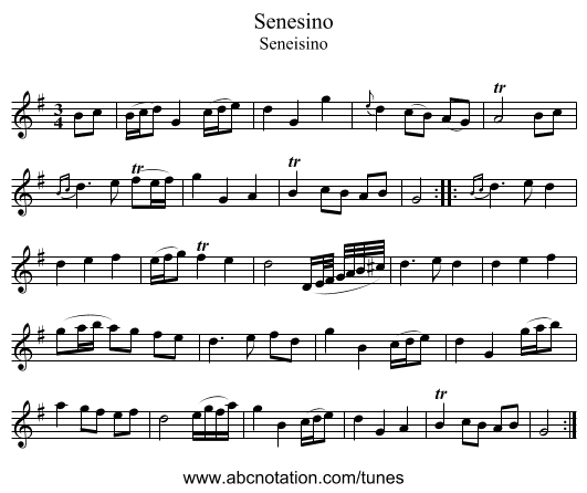 Senesino - staff notation