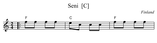 Seni  [C] - staff notation