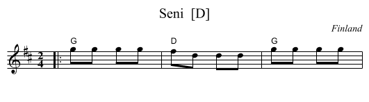 Seni  [D] - staff notation