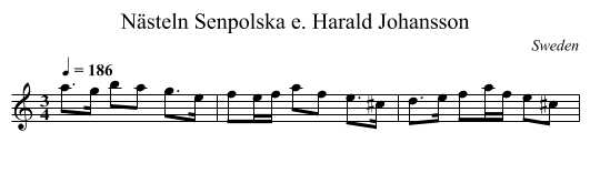 Senpolska e. Harald Johansson, Nästeln - staff notation